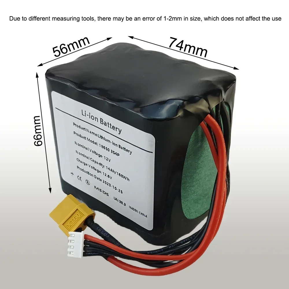 12V 14000mAh 3S4P Battery Pack - đánh giá và giá Drone Battery Bag